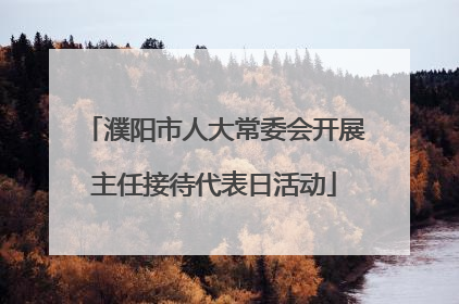 濮阳市人大常委会开展主任接待代表日活动