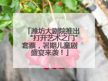 潍坊大剧院推出“打开艺术之门”套票，暑期儿童剧盛宴来袭！