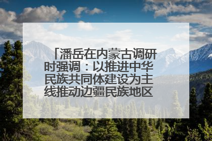 潘岳在内蒙古调研时强调：以推进中华民族共同体建设为主线推动边疆民族地区高质量发展