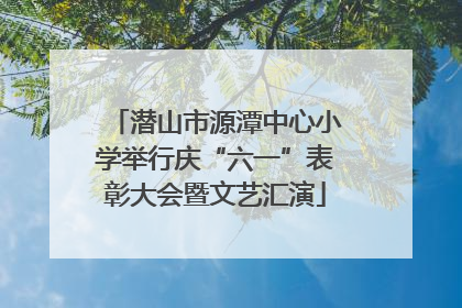 潜山市源潭中心小学举行庆“六一”表彰大会暨文艺汇演