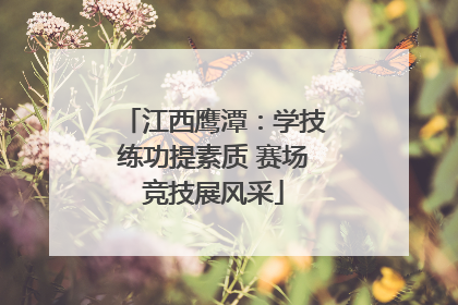 江西鹰潭：学技练功提素质 赛场竞技展风采