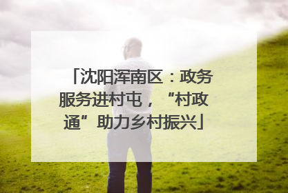 沈阳浑南区：政务服务进村屯，“村政通”助力乡村振兴