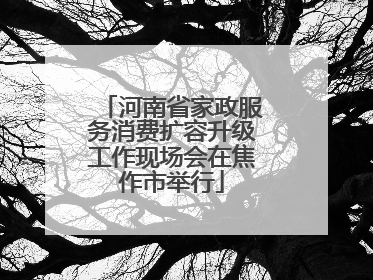 河南省家政服务消费扩容升级工作现场会在焦作市举行