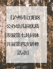 泸州市江阳区公办幼儿园优质发展第七共同体开展第四次研修活动