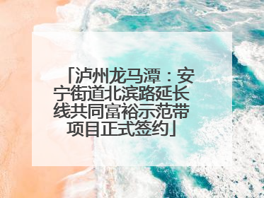 泸州龙马潭：安宁街道北滨路延长线共同富裕示范带项目正式签约