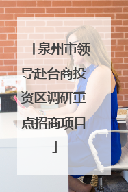 泉州市领导赴台商投资区调研重点招商项目