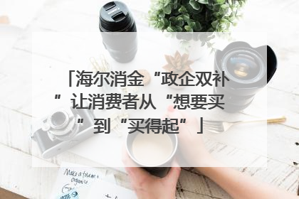 海尔消金“政企双补”让消费者从“想要买”到“买得起”