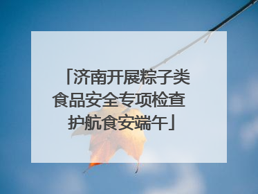 济南开展粽子类食品安全专项检查 护航食安端午