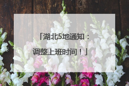 湖北5地通知：调整上班时间！