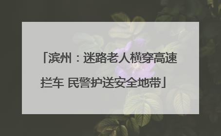 滨州：迷路老人横穿高速拦车 民警护送安全地带