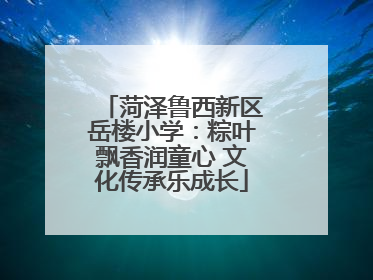 菏泽鲁西新区岳楼小学：粽叶飘香润童心 文化传承乐成长