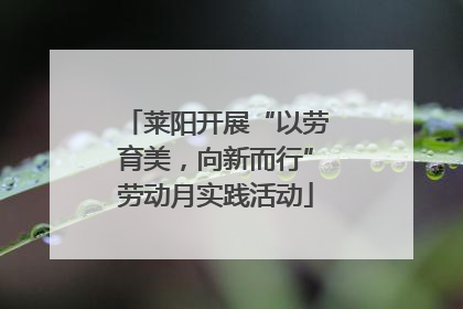 莱阳开展“以劳育美，向新而行”劳动月实践活动
