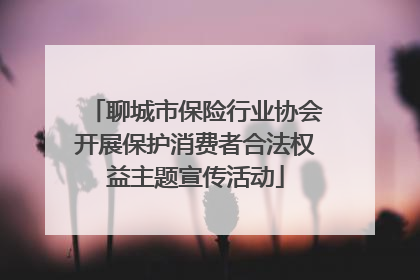 聊城市保险行业协会开展保护消费者合法权益主题宣传活动