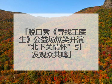 脱口秀《寻找王医生》公益场爆笑开演 “北下关情怀”引发观众共鸣