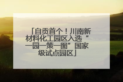 自贡首个！川南新材料化工园区入选“一园一策一图”国家级试点园区