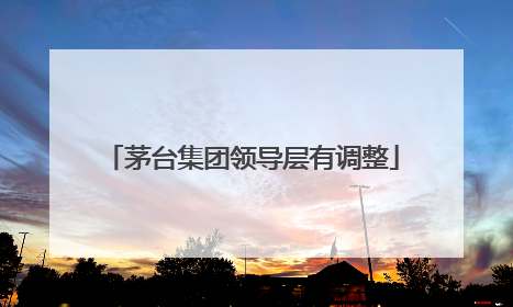 茅台集团领导层有调整