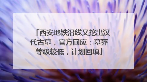 西安地铁沿线又挖出汉代古墓，官方回应：墓葬等级较低，计划回填
