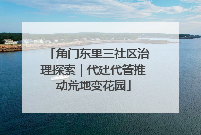 角门东里三社区治理探索｜代建代管推动荒地变花园