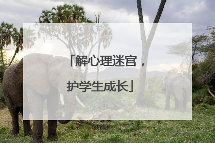 解心理迷宫，护学生成长