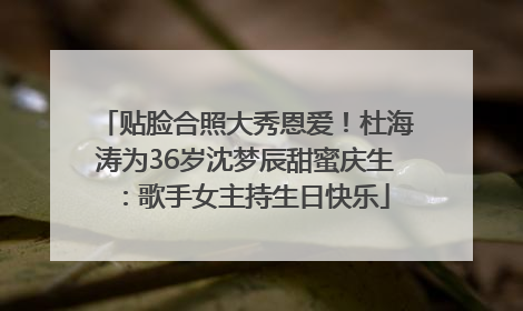 贴脸合照大秀恩爱！杜海涛为36岁沈梦辰甜蜜庆生：歌手女主持生日快乐