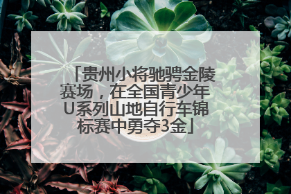 贵州小将驰骋金陵赛场，在全国青少年U系列山地自行车锦标赛中勇夺3金