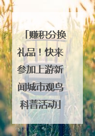 赚积分换礼品！快来参加上游新闻城市观鸟科普活动