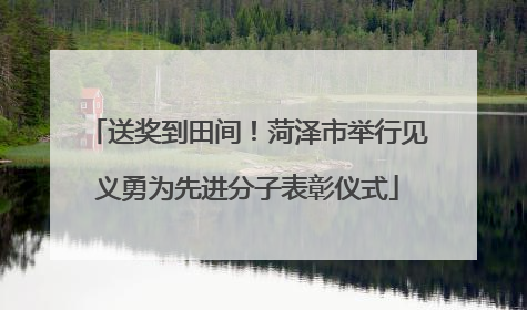 送奖到田间！菏泽市举行见义勇为先进分子表彰仪式