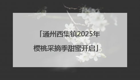 通州西集镇2025年樱桃采摘季甜蜜开启
