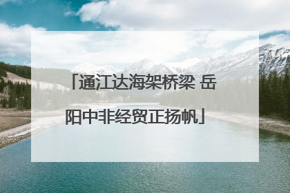 通江达海架桥梁 岳阳中非经贸正扬帆