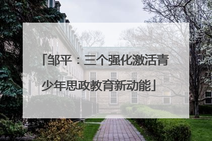 邹平：三个强化激活青少年思政教育新动能