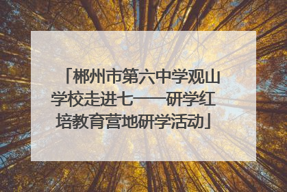 郴州市第六中学观山学校走进七一一研学红培教育营地研学活动