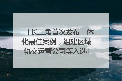 长三角首次发布一体化最佳案例，组建区域轨交运营公司等入选