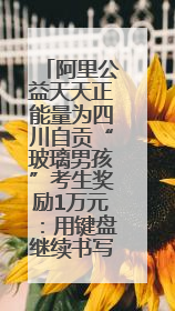 阿里公益天天正能量为四川自贡“玻璃男孩”考生奖励1万元：用键盘继续书写不设限的人生