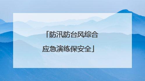 防汛防台风综合应急演练保安全