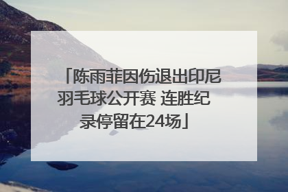 陈雨菲因伤退出印尼羽毛球公开赛 连胜纪录停留在24场