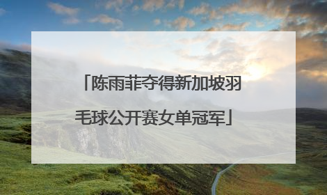 陈雨菲夺得新加坡羽毛球公开赛女单冠军