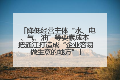 降低经营主体“水、电、气、油”等要素成本 把通江打造成“企业容易做生意的地方”