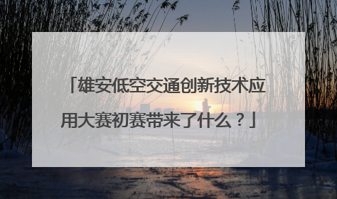 雄安低空交通创新技术应用大赛初赛带来了什么？