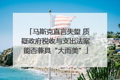 马斯克直言失望 质疑政府税收与支出法案能否兼具“大而美”