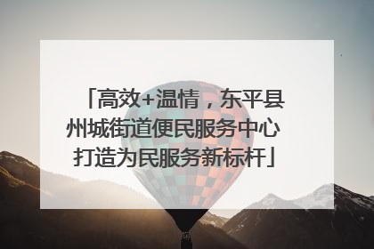 高效+温情，东平县州城街道便民服务中心打造为民服务新标杆