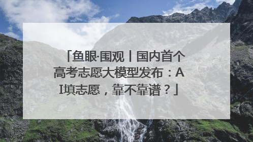鱼眼·围观丨国内首个高考志愿大模型发布：AI填志愿，靠不靠谱？