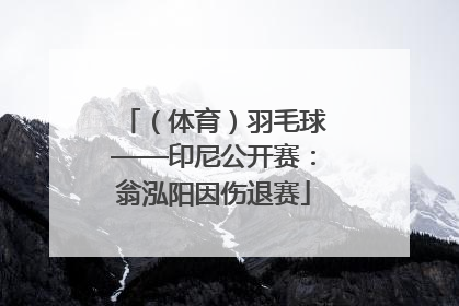 （体育）羽毛球——印尼公开赛：翁泓阳因伤退赛