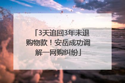 3天追回3年未退购物款！安岳成功调解一网购纠纷