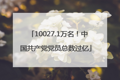 10027.1万名！中国共产党党员总数过亿