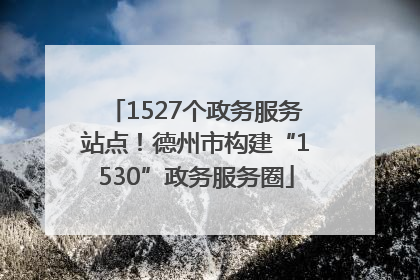 1527个政务服务站点！德州市构建“1530”政务服务圈
