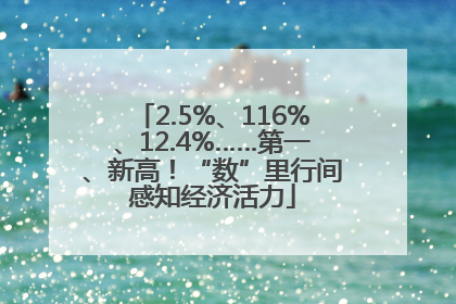 2.5%、116%、12.4%……第一、新高！“数”里行间感知经济活力