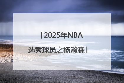 2025年NBA选秀球员之杨瀚森