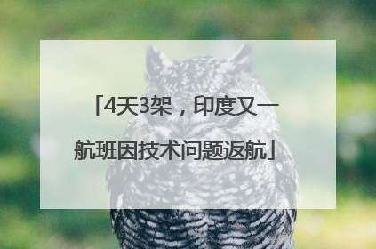 4天3架，印度又一航班因技术问题返航