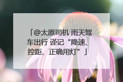 @太原司机 雨天驾车出行 谨记“降速、控距、正确用灯”